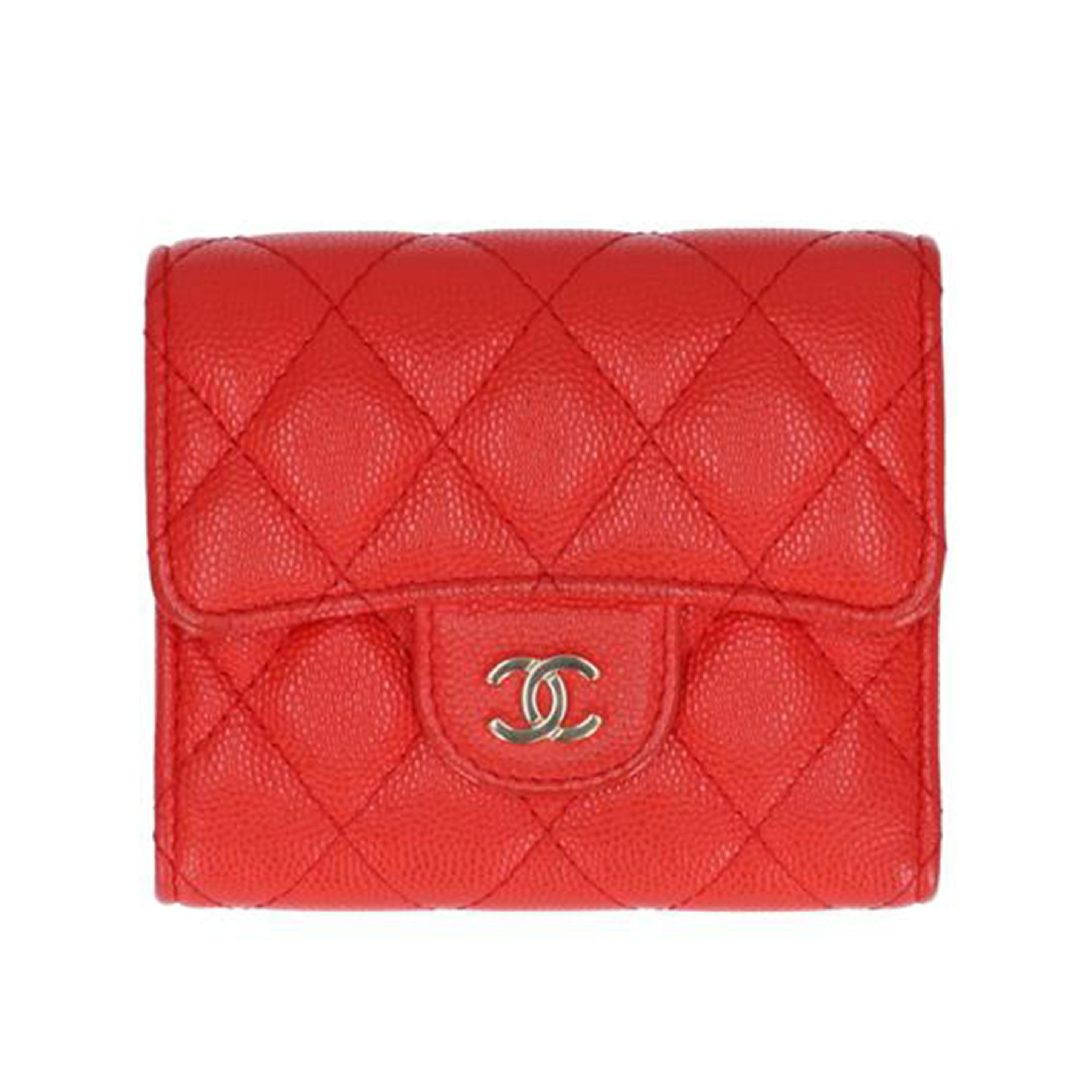 CHANEL CHANEL/ マトラッセキャビアスキンコンパクト財布//273*****/Bランク/75