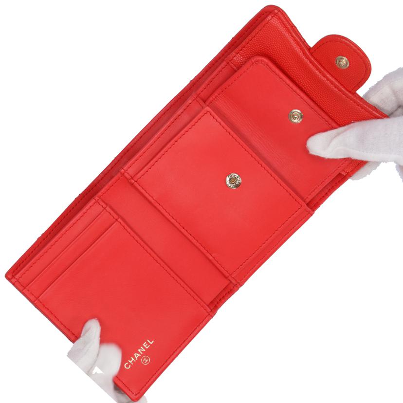 CHANEL CHANEL/ マトラッセキャビアスキンコンパクト財布//273*****/Bランク/75