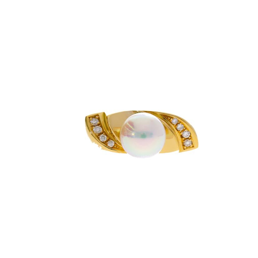 / K18パールダイヤリング0.09ct//Aランク/75