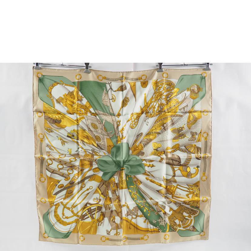 HERMES エルメス/スカーフ ベージュ系総柄//Aランク/79