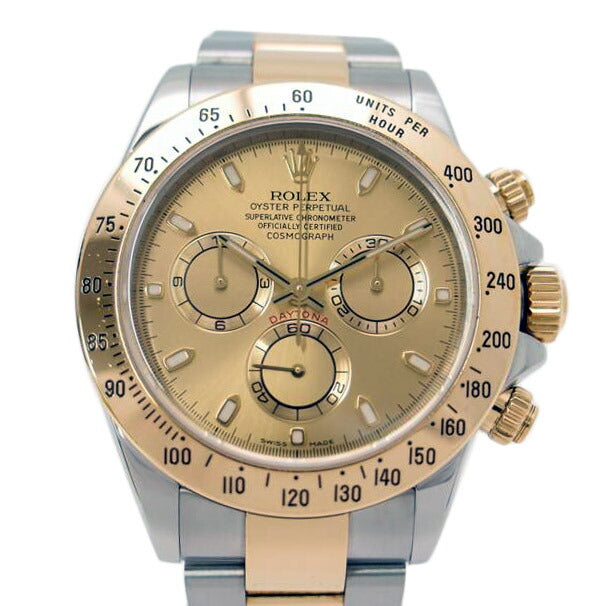 ROLEX ロレックス 腕時計 2002年頃製造 オーバーホール済 新品仕上済 自動巻き クロノグラフ ゴールド メンズ/コスモグラフ・デイトナ/シャンパン文字盤/Y番/116523//Y991953(2002)/SAランク/69
