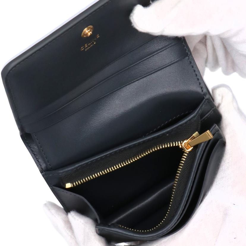 CELINE セリーヌ/トリオンフ コンパクト ウォレット/スレートグレー/10K623DPV.10SG//W.S******/Aランク/77