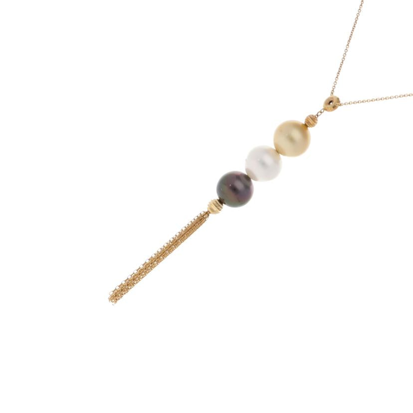 / K18南洋真珠 ダイヤネックレス 0.08ct//Aランク/75