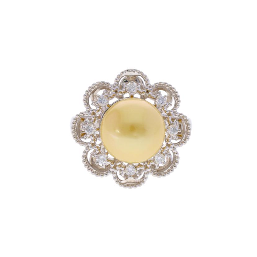 / Pt900パール ダイヤリング 0.19ct//Aランク/75