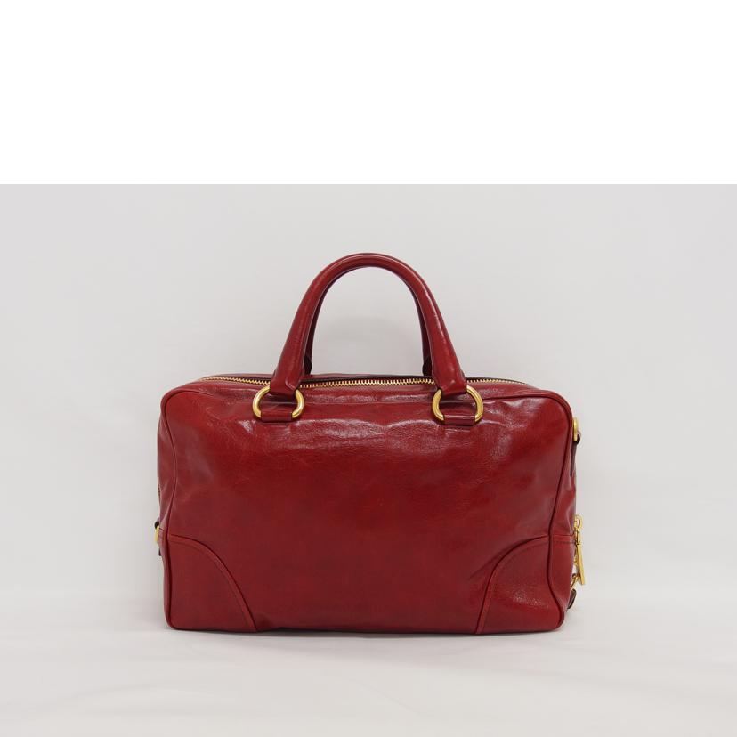 PRADA プラダ ミニボストンバッグ ショルダーバッグ/ヴィッテロ シャイン/2WAYハンドバッグ/レッド/BL0821//208/ABランク/04