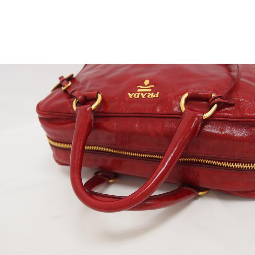 PRADA プラダ ミニボストンバッグ ショルダーバッグ/ヴィッテロ シャイン/2WAYハンドバッグ/レッド/BL0821//208/ABランク/04