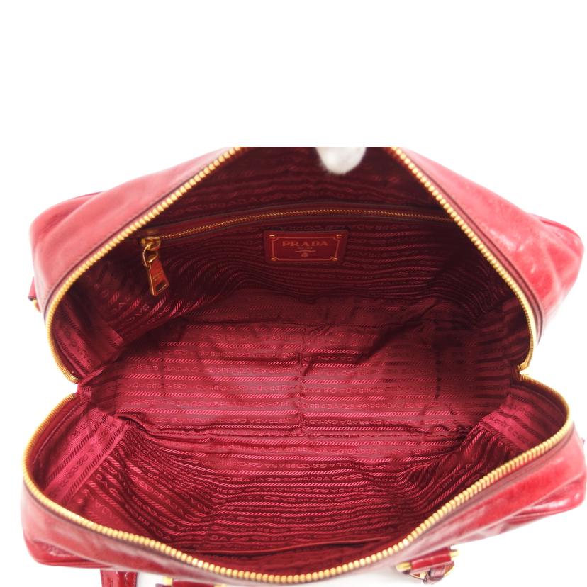 PRADA プラダ ミニボストンバッグ ショルダーバッグ/ヴィッテロ シャイン/2WAYハンドバッグ/レッド/BL0821//208/ABランク/04