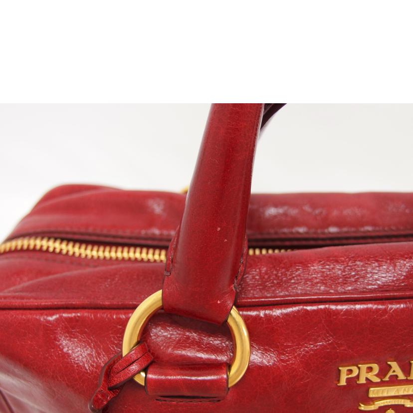 PRADA プラダ ミニボストンバッグ ショルダーバッグ/ヴィッテロ シャイン/2WAYハンドバッグ/レッド/BL0821//208/ABランク/04