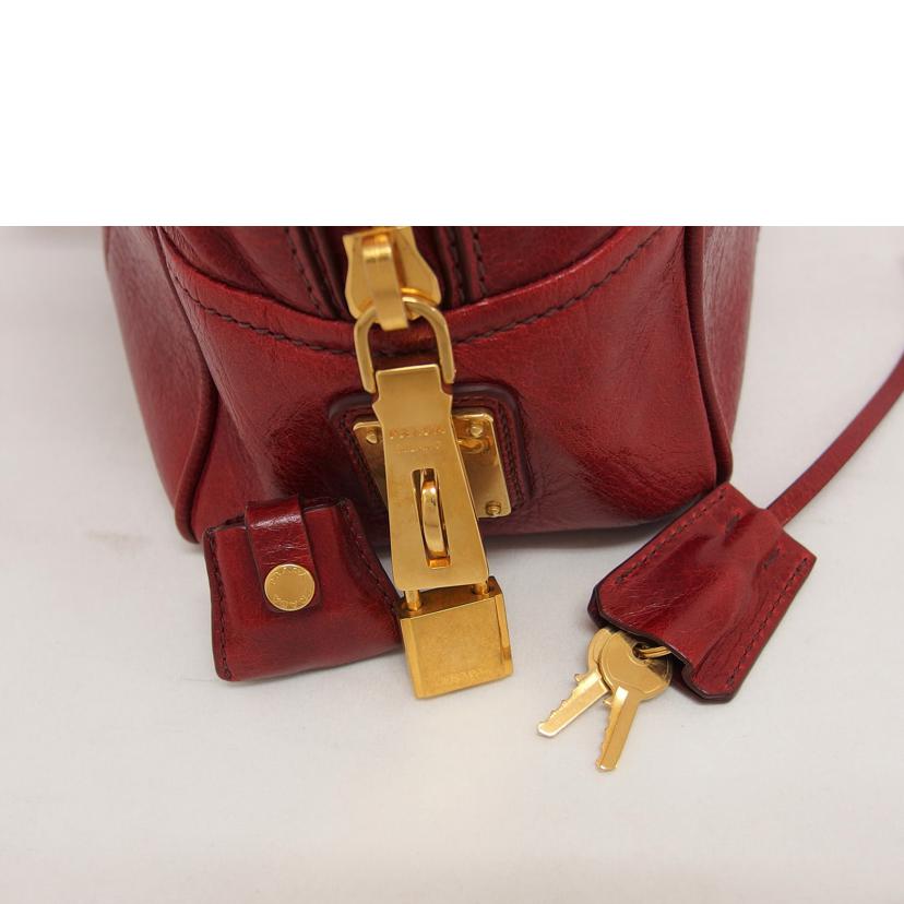 PRADA プラダ ミニボストンバッグ ショルダーバッグ/ヴィッテロ シャイン/2WAYハンドバッグ/レッド/BL0821//208/ABランク/04