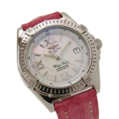 BREITLING ブライトリング 腕時計 ステンレススチール レザーベルト レディース/ウィングス・レディ/クオーツ/A67350//151237/Aランク/69