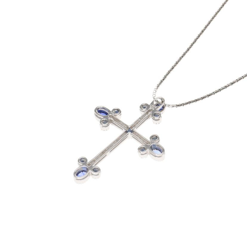 /◎ K18サファイアダイヤネックレス1.38/0.50/D0.13ct//Aランク/75