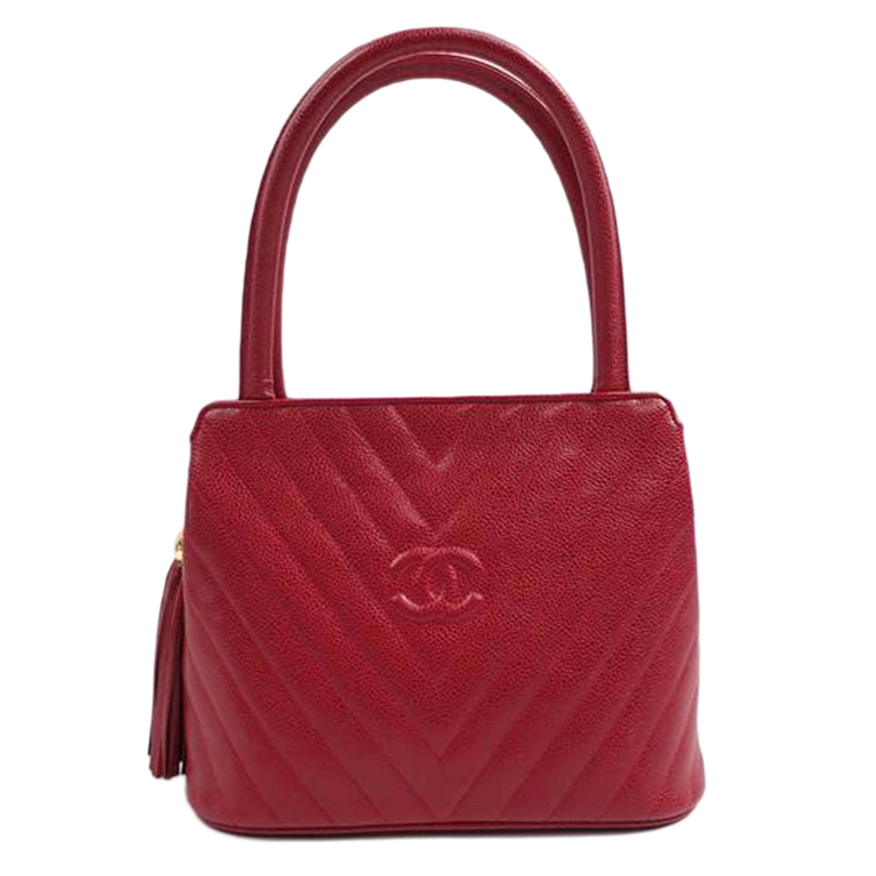 CHANEL シャネル/キャビアスキンVステッチフリンジハンド//2558237/Aランク/62