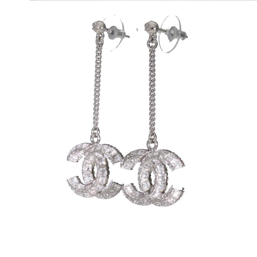 CHANEL シャネル シルバー金具 レディース /ココマーク ラインストーンピアス//B20V/Aランク/75