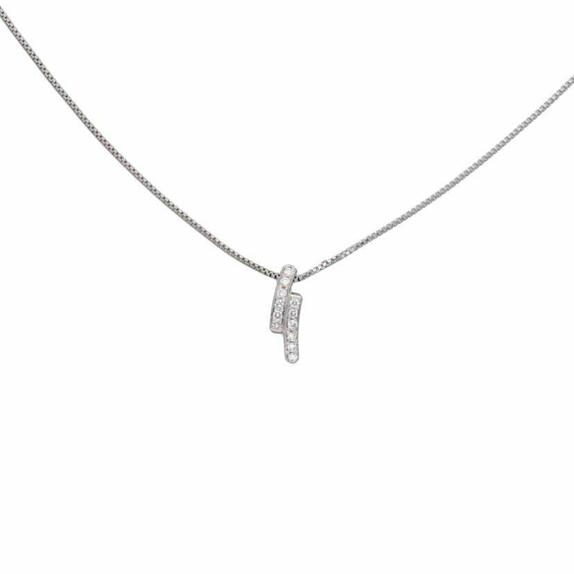 / ヴァンドーム/K18WGダイヤネックレス 0.10ct//Aランク/75