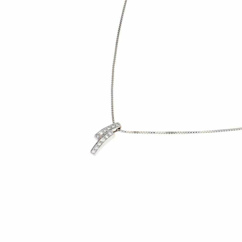 / ヴァンドーム/K18WGダイヤネックレス 0.10ct//Aランク/75