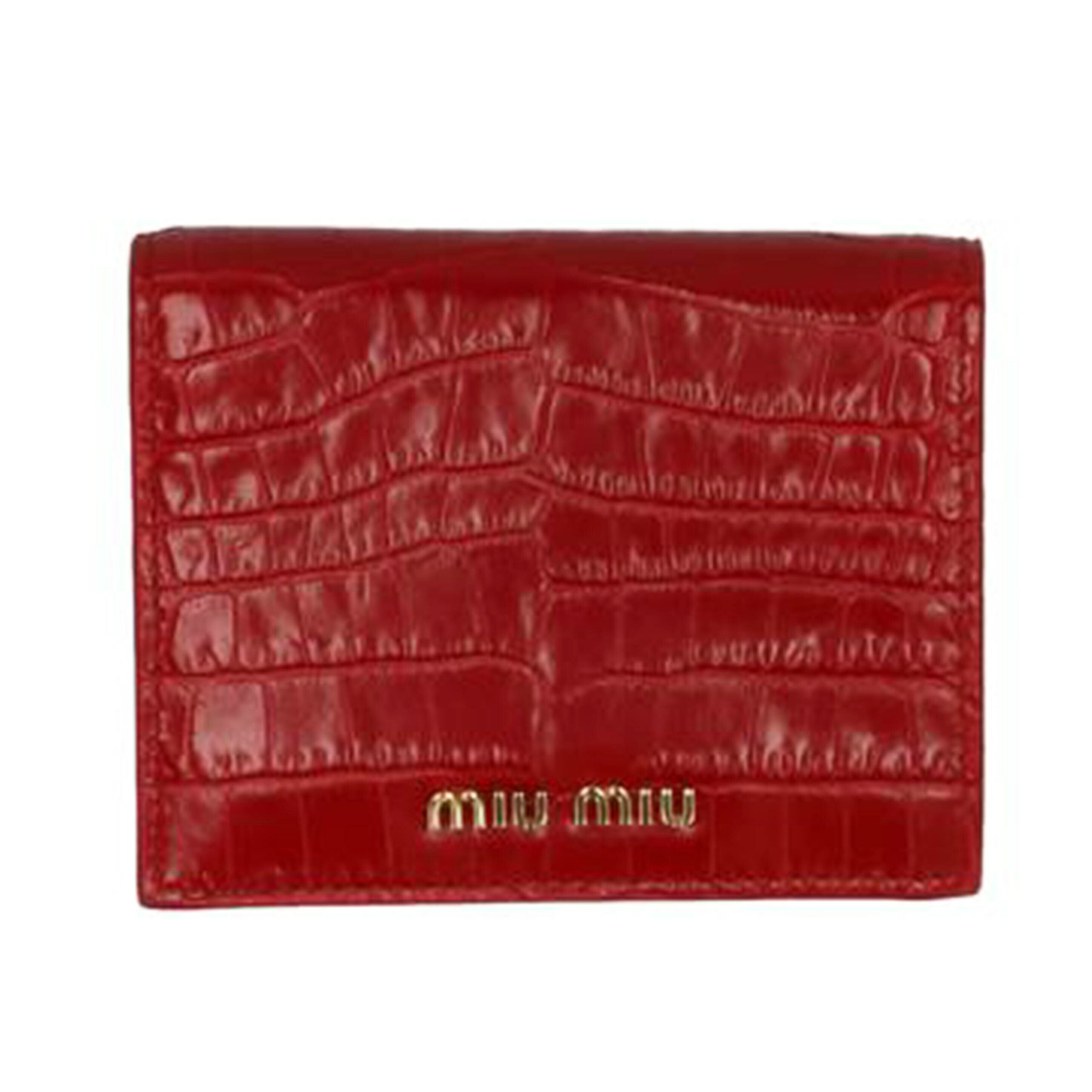 MIUMIU ミュウミュウ/ST.COCCO二つ折り財布/赤/5MV204//262/Aランク/75