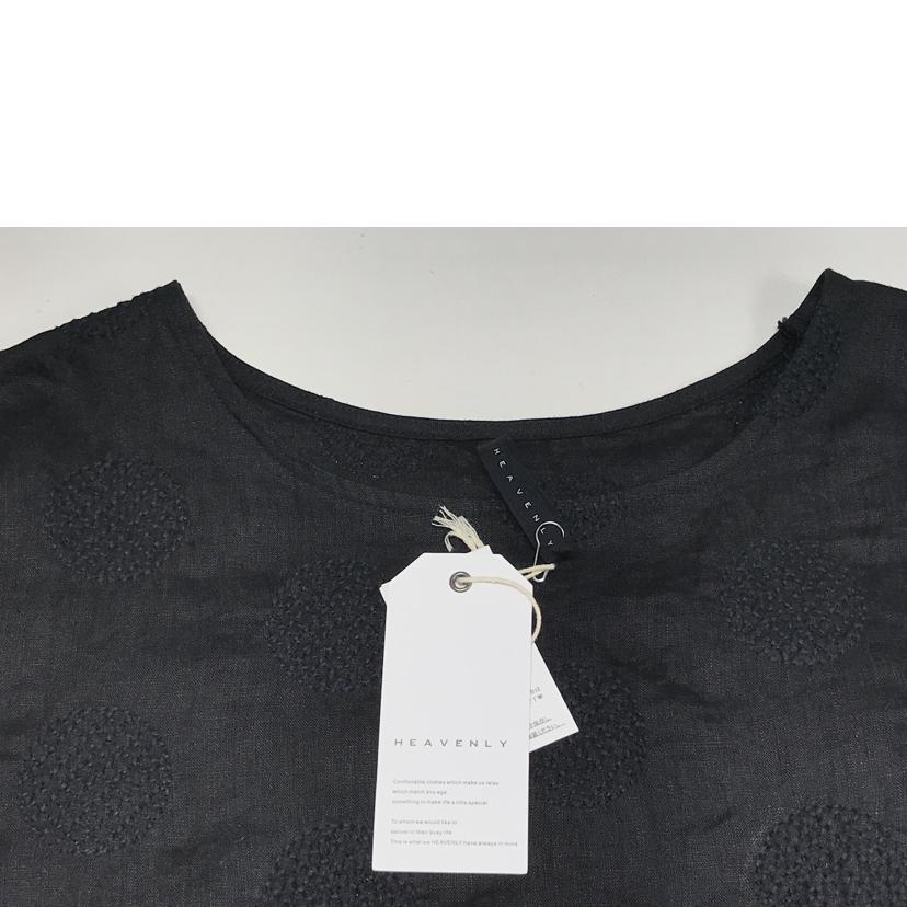 HEAVENLY ヘブンリー/刺繍ドットリネンバックタックワンピース/黒/747206//SAランク/51