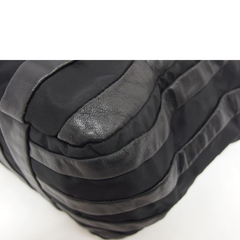 PRADA プラダ ナイロン レザーストライプ /プラチェーントートバッグ/ブラック/BR36998//117/ABランク/04