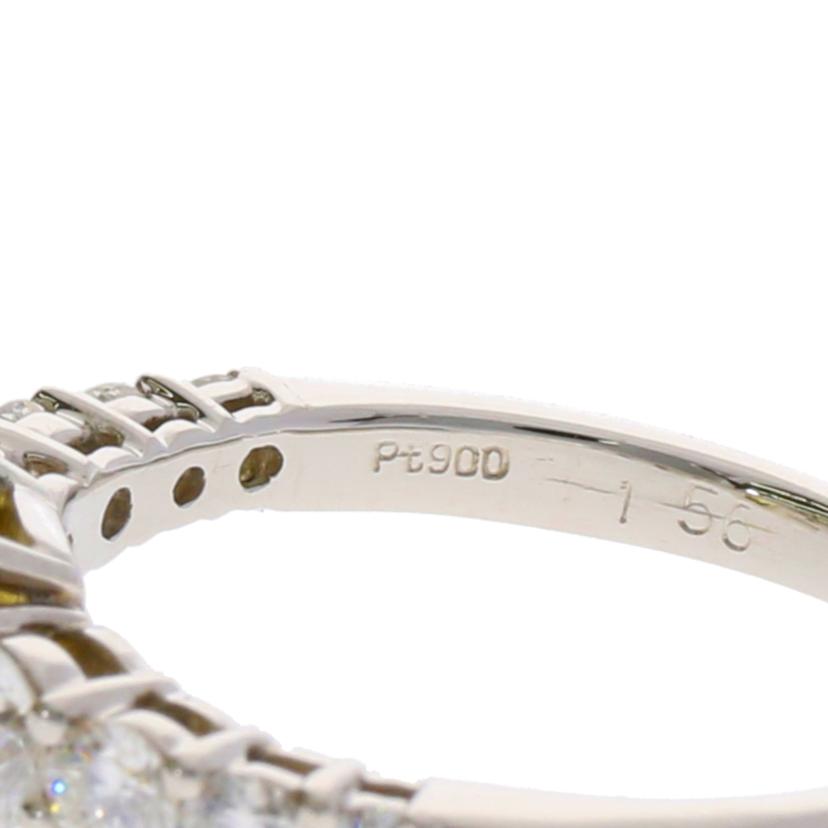/◎ Pt900イエローサファイアダイヤリング1.56/D0.62ctソ//Aランク/75