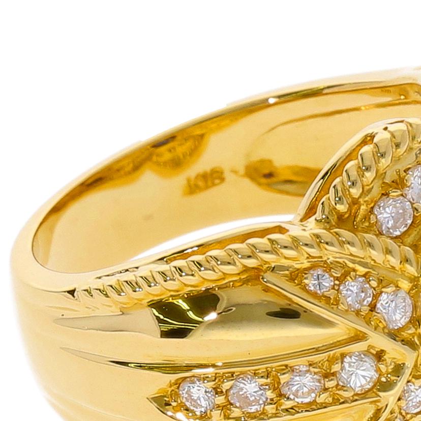 / K18サファイアダイヤリング1.32/D0.42ct//Aランク/75