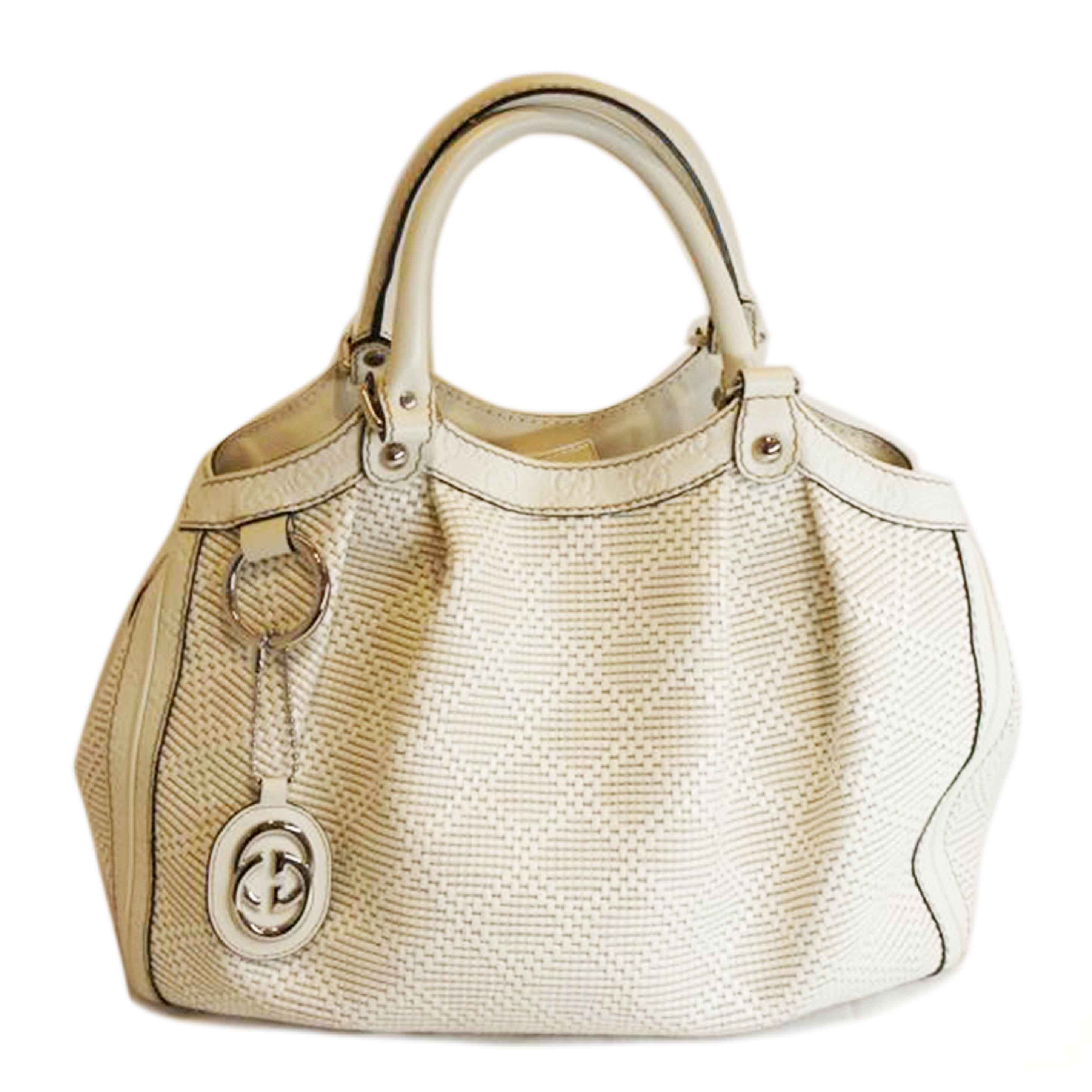 GUCCI グッチ/レザー編込ハンドホワイト/211944//493075/ABランク/92