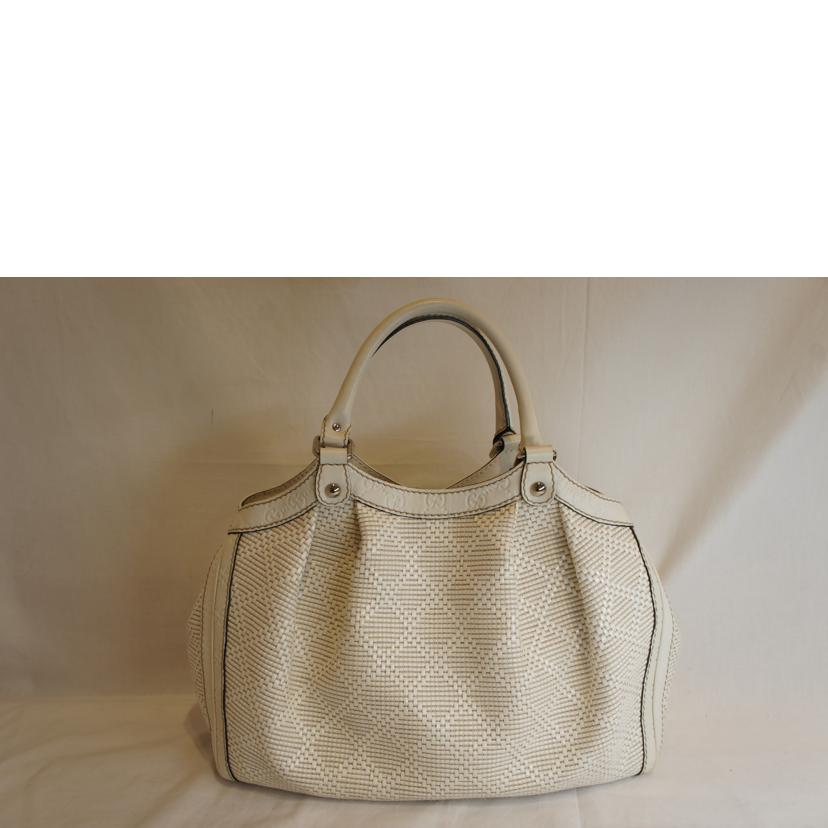 GUCCI グッチ/レザー編込ハンドホワイト/211944//493075/ABランク/92