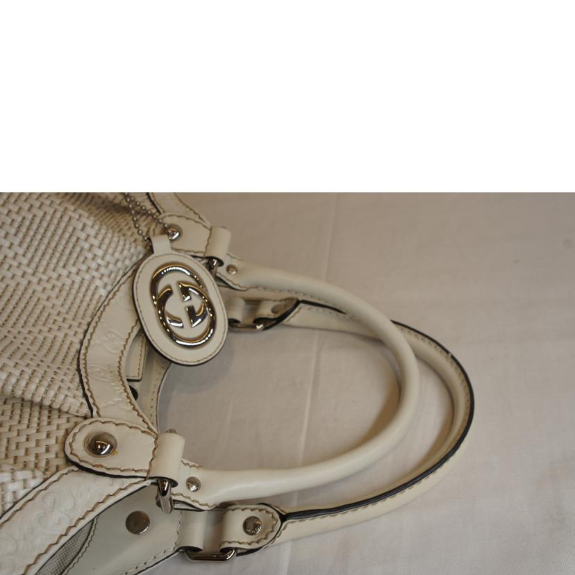 GUCCI グッチ/レザー編込ハンドホワイト/211944//493075/ABランク/92