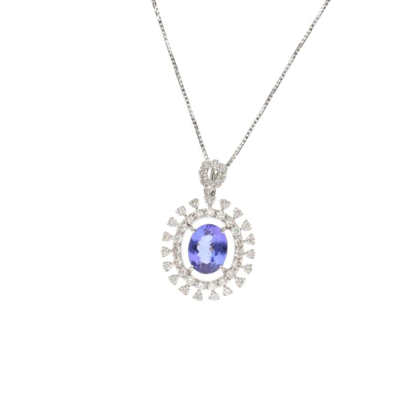 / K18WGタンザナイトダイヤネックレス1.786/D0.88ct//Aランク/75