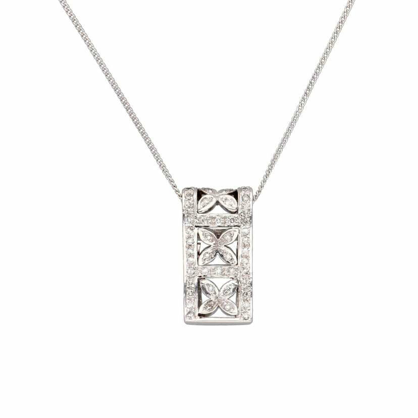 / K18WGダイヤネックレス 0.3ct//Aランク/75