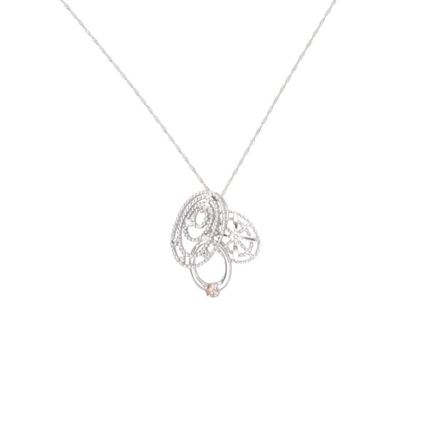/ K18WGダイヤネックレス 0.10/0.04ct//Aランク/75