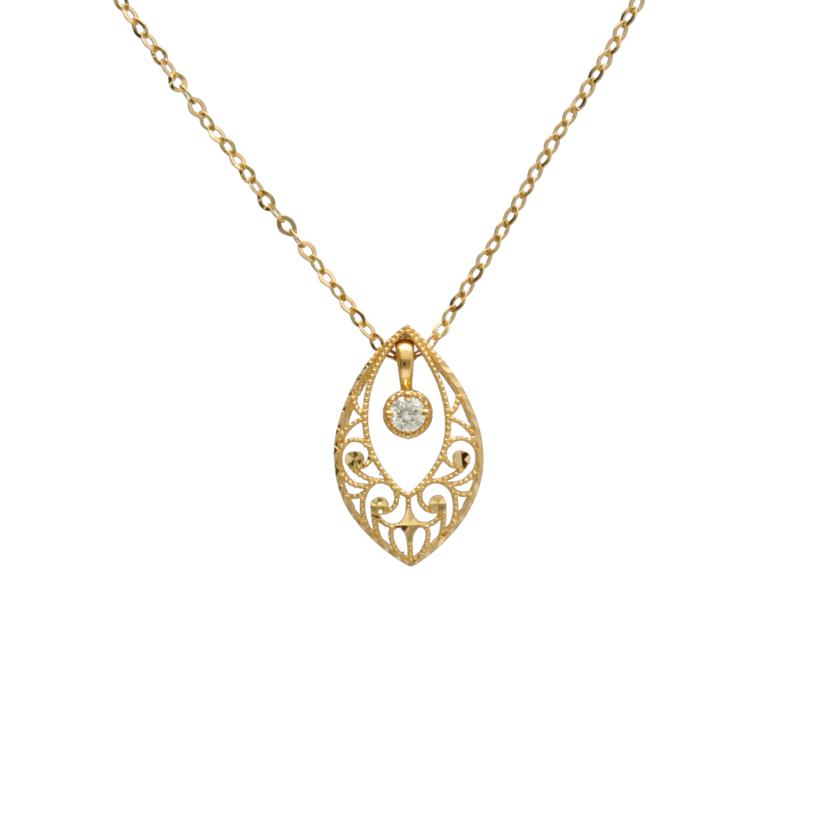 / K18ダイヤネックレス 0.13ct//Aランク/75