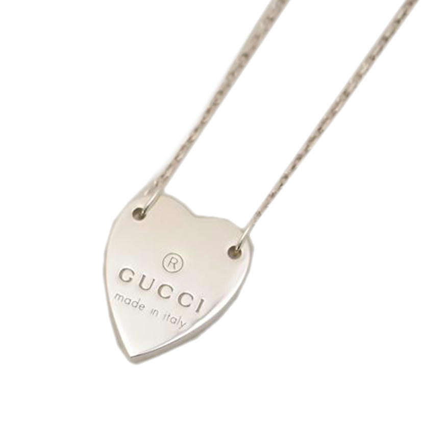 GUCCI/SVハートプレートネックレス/48㎝//SAランク/69