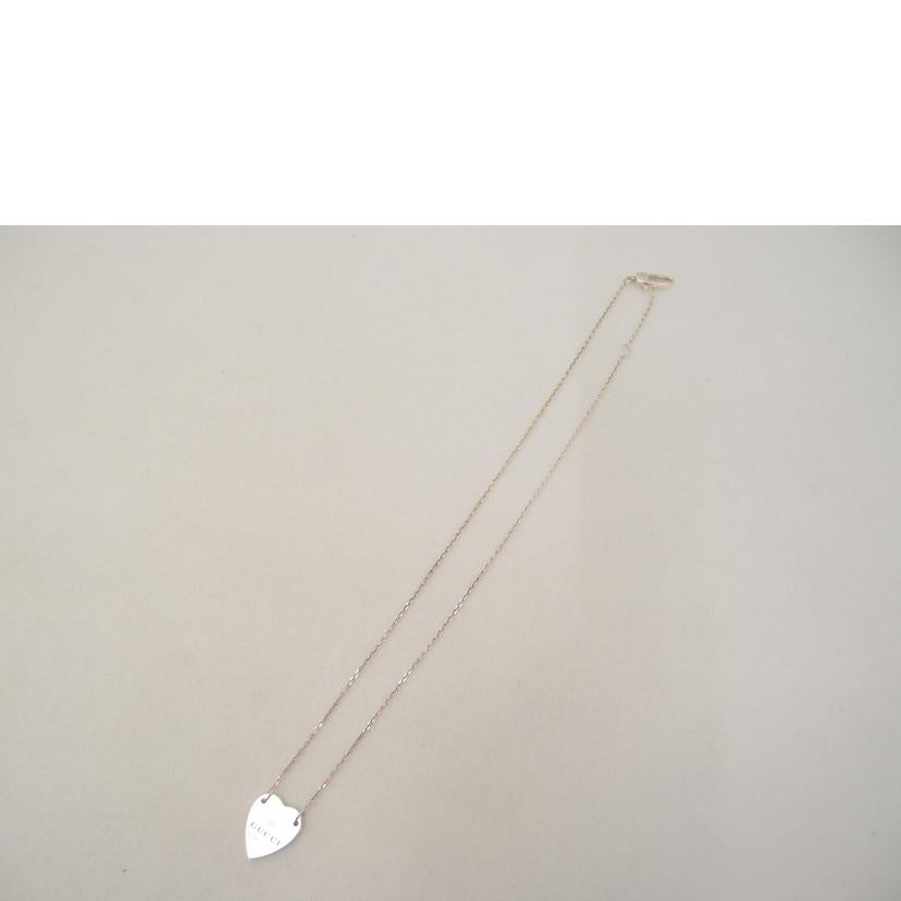 GUCCI/SVハートプレートネックレス/48㎝//SAランク/69