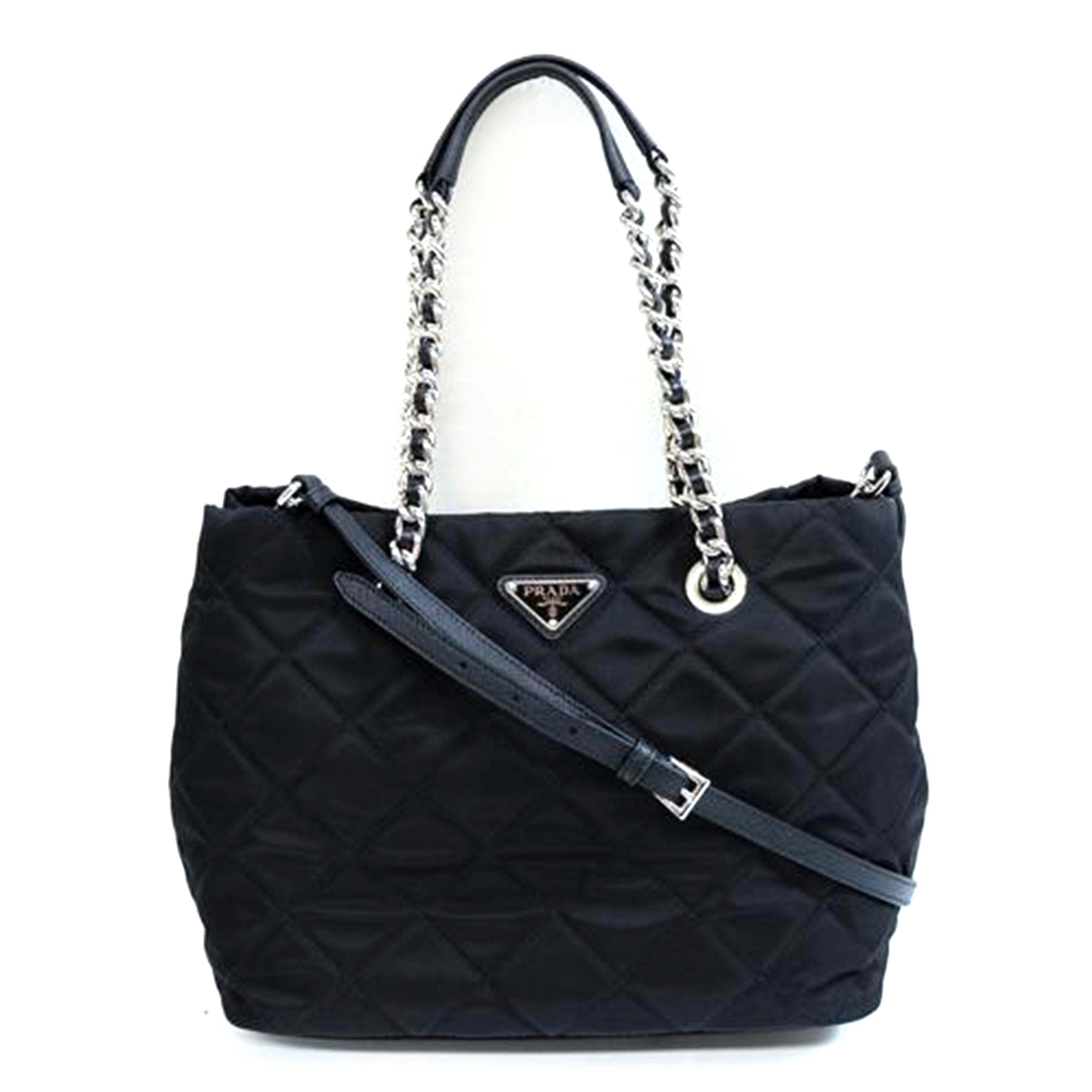 PRADA プラダ/2WAYキルティングチェーントート シルバー金具/1BG740//Aランク/71