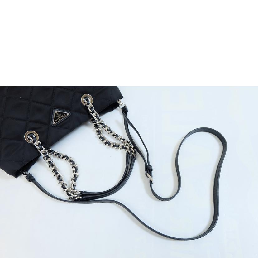 PRADA プラダ/2WAYキルティングチェーントート シルバー金具/1BG740//Aランク/71