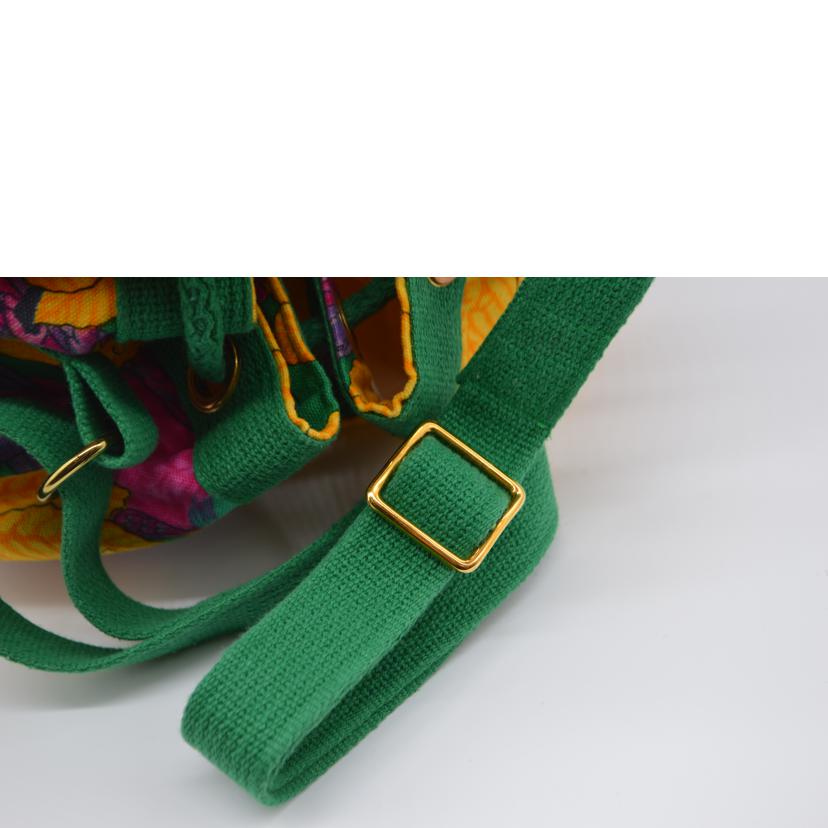 HERMES エルメス/ドローストリングキャンバスショルダー/鳥柄//ABランク/89