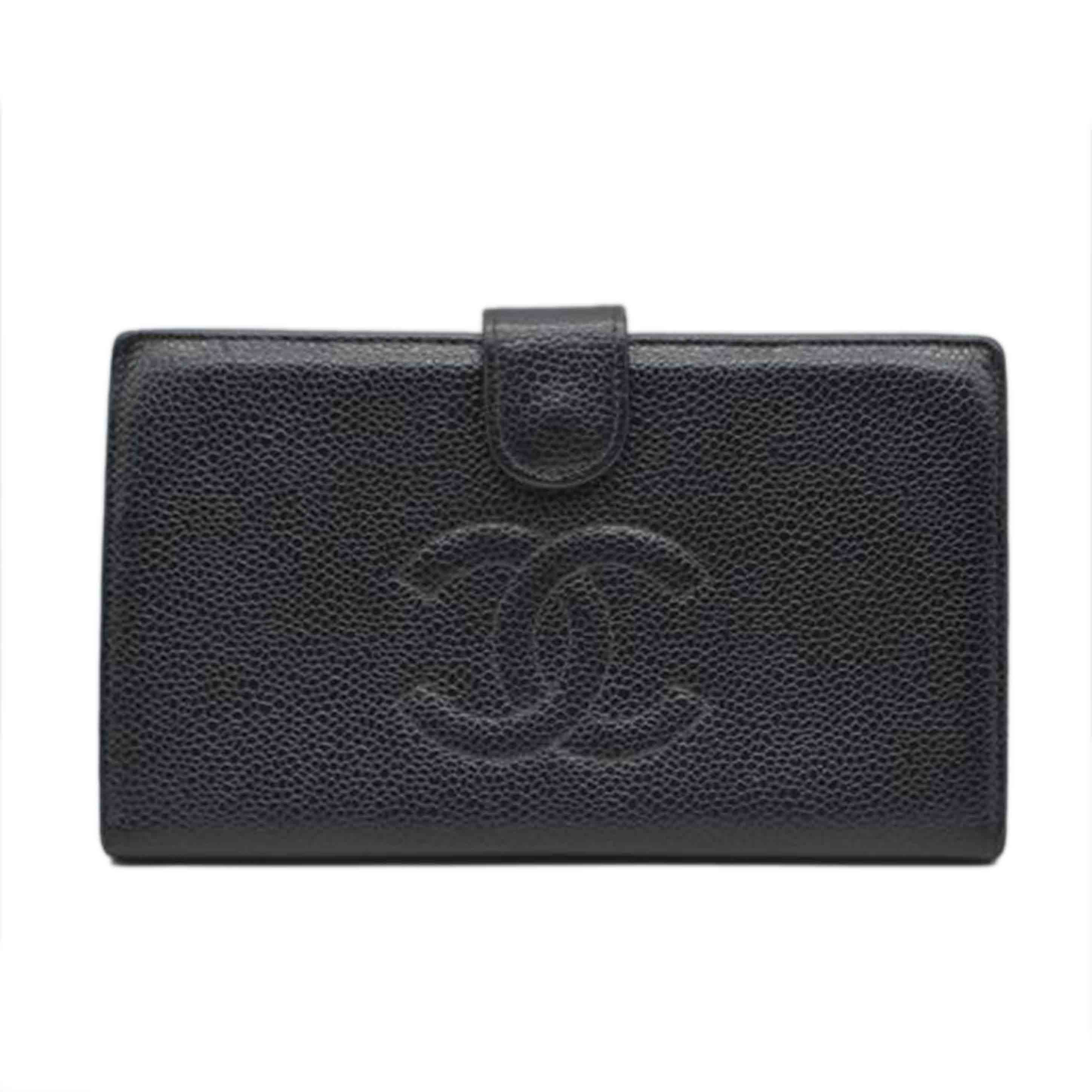 CHANEL シャネル/キャビアスキンココマークガマ口レザー長財布/A13498//278****/Bランク/89