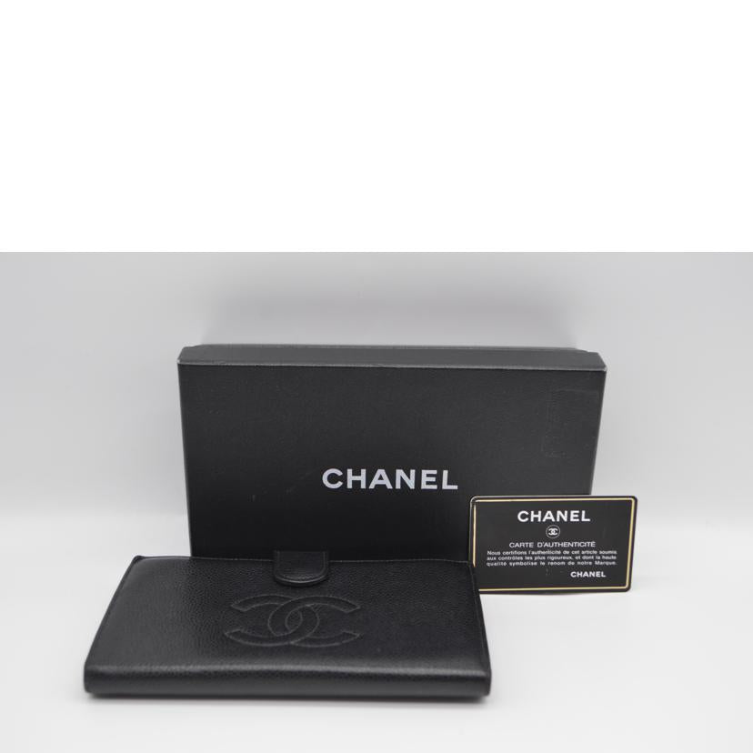 CHANEL シャネル/キャビアスキンココマークガマ口レザー長財布/A13498//278****/Bランク/89