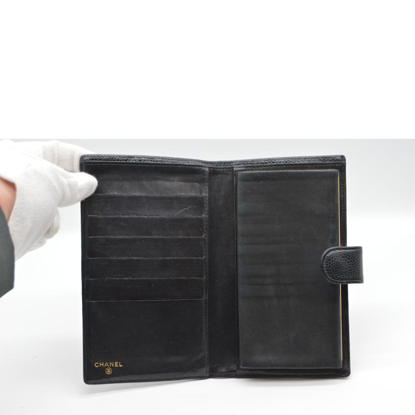 CHANEL シャネル/キャビアスキンココマークガマ口レザー長財布/A13498//278****/Bランク/89