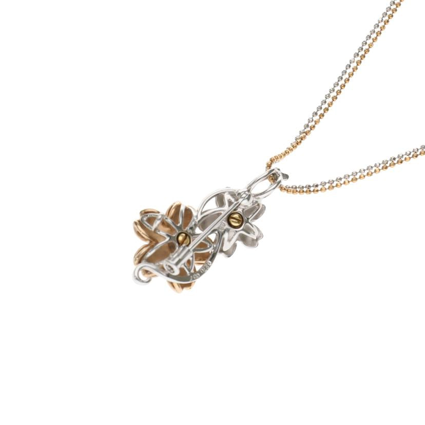/ K18WG/K14WGさくらカットダイヤネックレス 0.27/0.07ct//Aランク/75