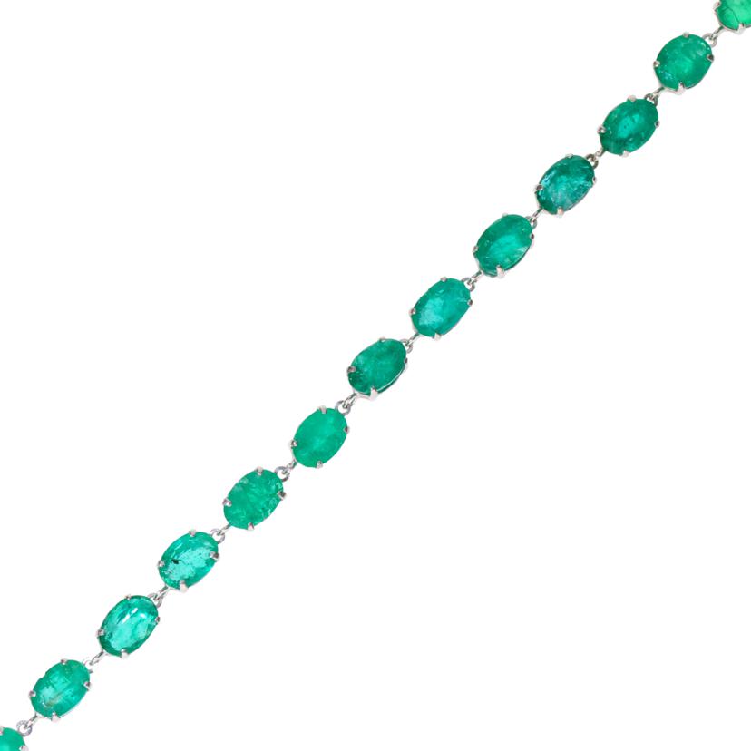 / ◎Pt900/850エメラルドブレスレット10.42ct//Aランク/75