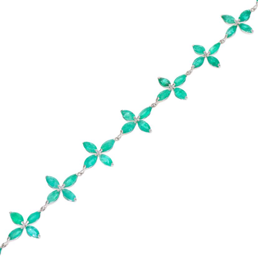 /Pt900/850 エメラルドブレスレット//Aランク/75