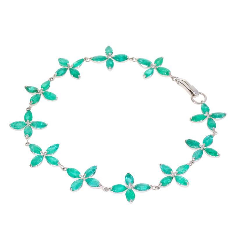 /Pt900/850 エメラルドブレスレット//Aランク/75