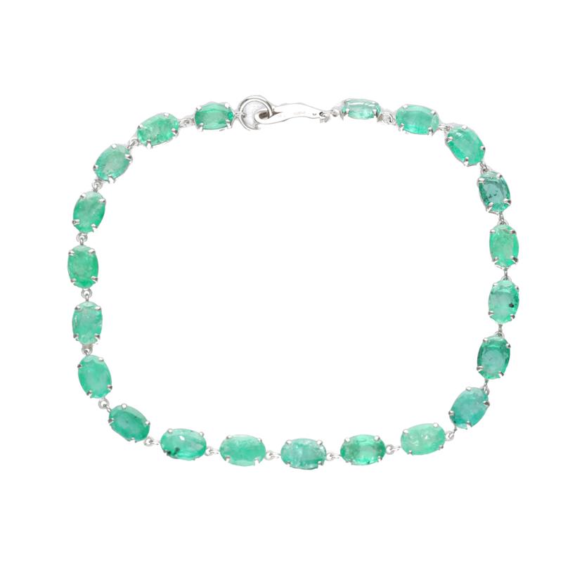 / Pt900/850エメラルドブレスレット7.98ct//Aランク/75