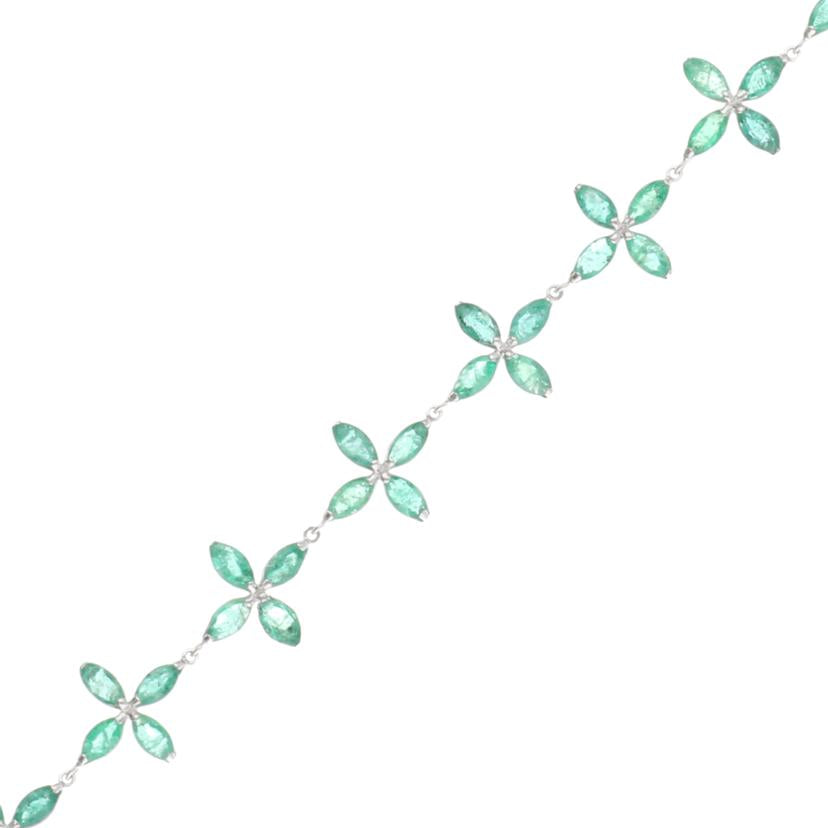 /◎ Pt900/850エメラルドブレスレット5.61ct//Aランク/75