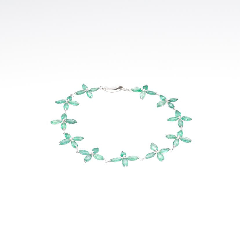 /◎ Pt900/850エメラルドブレスレット5.61ct//Aランク/75