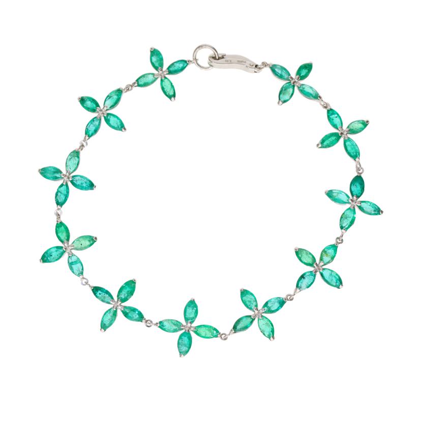 /◎ Pt900/850エメラルドブレスレット5.53ct//Aランク/75