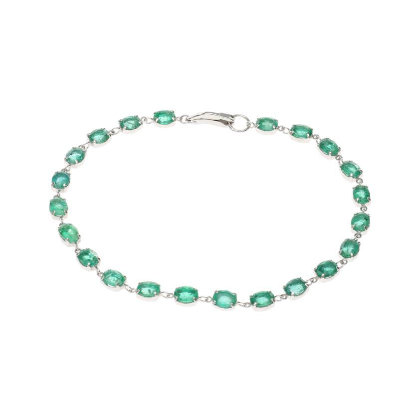 / Pt900/850エメラルドブレスレット5.44ct//Aランク/75