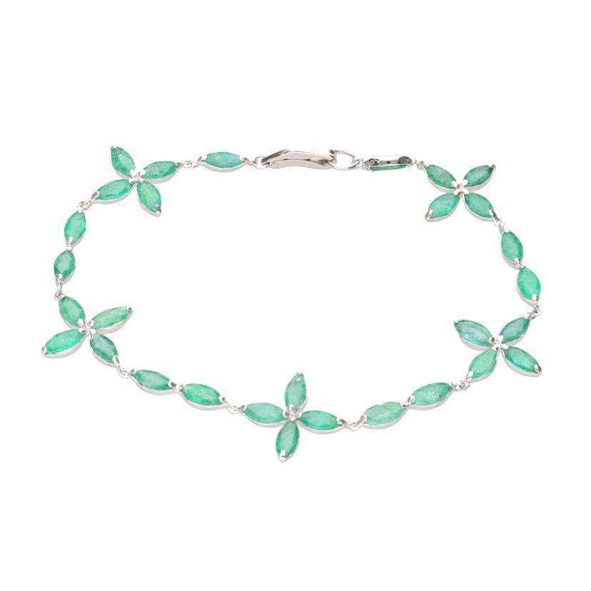 / Pt900/850エメラルドブレスレット5.25ct//Aランク/75