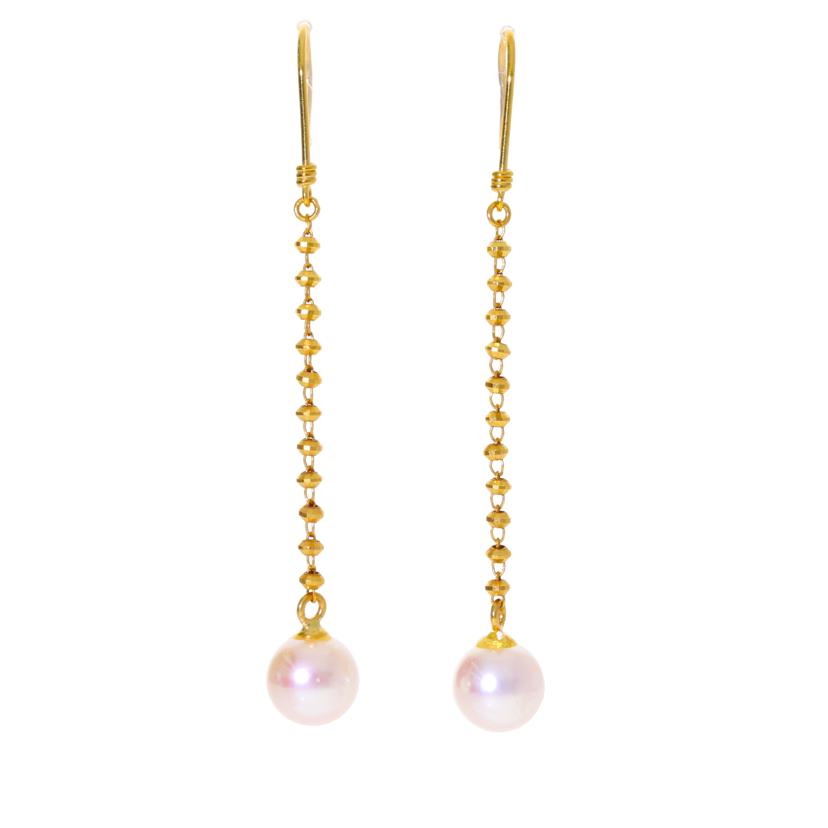 / K18パールピアス//Aランク/75